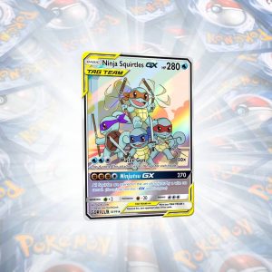 Ninja Squirtles GX Full Art Tag Team Holo Custom Pokemon Card