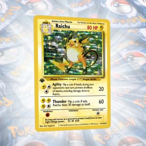 Raichu 1st Edition Base Set Vintage Holo Custom Proxy Pokemon Kartı