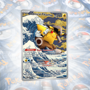 Admiral Pikachu Full Art Custom Holo Pokemon Kartı