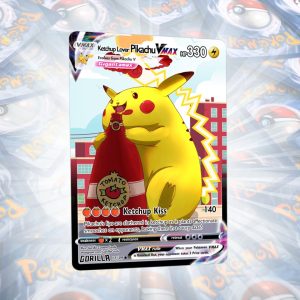 Ketchup Lover Pikachu VMAX Custom Holo Pokemon Kartı